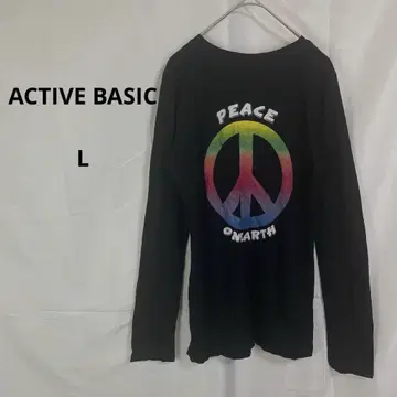 액티브 베이직 ACTIVE BASIC 블랙T셔츠 [ L ] 코튼