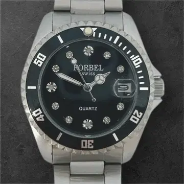 포벨 손목시계 다이아 쿼츠 블랙 남성용 새상품급 FORBEL