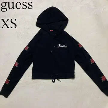 (767)guess 장미 프린트 후드티 트레이닝복 y2k