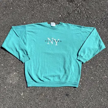 90s Hanes 자수 맨투맨 NY 로고 페이드 빈티지