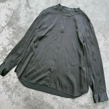 DAMAcollection 실크 셔츠 밴드 카라 그레이