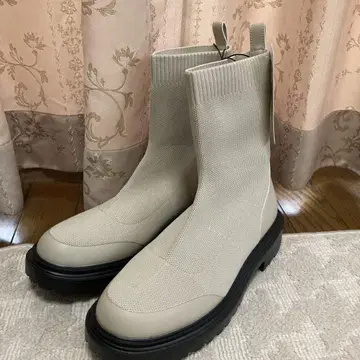 니트 삭스 볼륨 밑창 부츠+X LIGHT GRAY L 사이즈