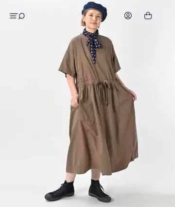 45R 카키 그레이 셔츠 원피스 45R