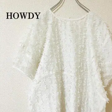 HOWDY 슬리브리스풍 반팔 튜닉 화이트 루즈한 사이즈