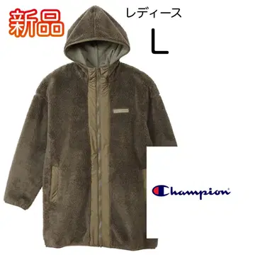 [ 새상품 ] Champion 방한 플리스 후디드 자켓 L 사이즈 카키