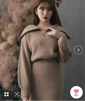 herlipto 하프 집 니트 미니 드레스 S 사이즈