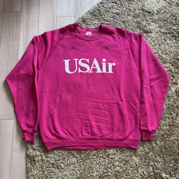 80s~90s Jerzees USA USAir 기업 맨투맨 가로 스타일
