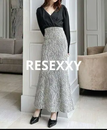 RESEXXY 도킹 하이웨스트 원피스 트위드 원피스 [ 새상품급 ]