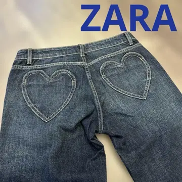 새상품 ZARA 자라 하트형 포켓 부착 데님 팬츠 청바지
