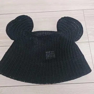 디즈니 미키 귀도리 모자 밀짚모자