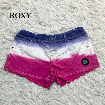 ROXY 그라데이션 숏팬츠 워셔블 화려한 색상 롱 레그 효과 로고