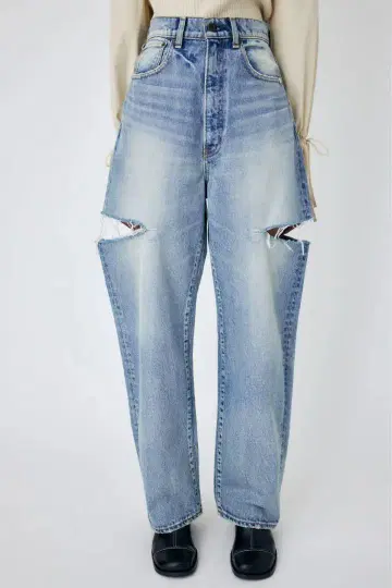 MOUSSY THIGH SLIT LOOSE STRAIGHT