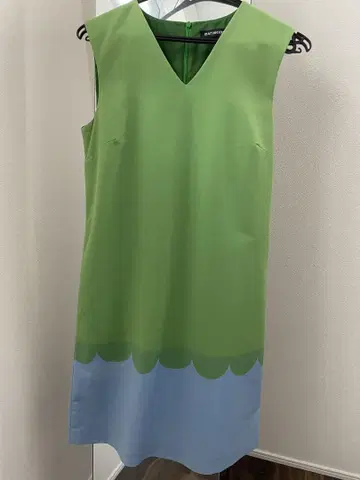 marimekko 슬리브리스 원피스 그린/블루