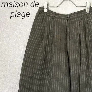 maison de plage 와이드 팬츠 살로펫 린넨 100% 스트라이프