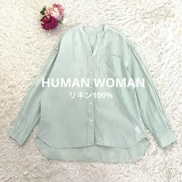 HUMAN WOMAN 휴먼 우먼 린넨100% 민트 그린 M