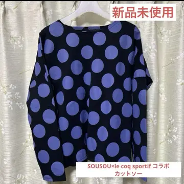 미사용 새상품 SOUSOU le coq sportif 콜라보 도트 티셔츠