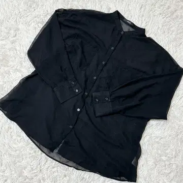 [ c6016 ] 새상품급 OFALO 셔츠 긴팔 시스루 블랙