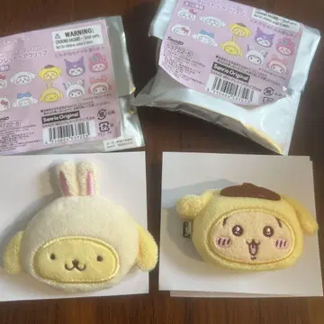 치이카와 (먼작귀) 산리오 헤어 클립 폼폼푸딩 토끼