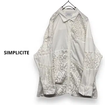 SIMPLICITE B.C.STOCK 절개 레이스 셔츠 레이스 블라우스