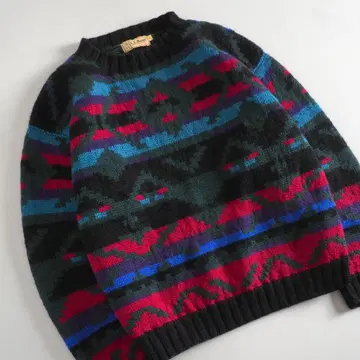 엘엘빈 90s 니트 스웨터 네이티브 무늬 새상품급