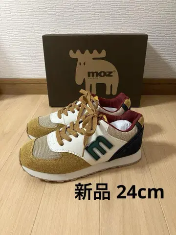 [ 새상품 ] moz 멀티 배색 스니커즈 24cm 머스타드/화이트/네이비
