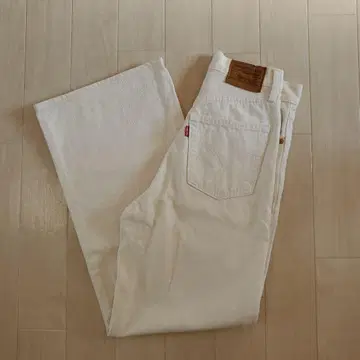 화이트 스트레이트 데님 하이웨스트