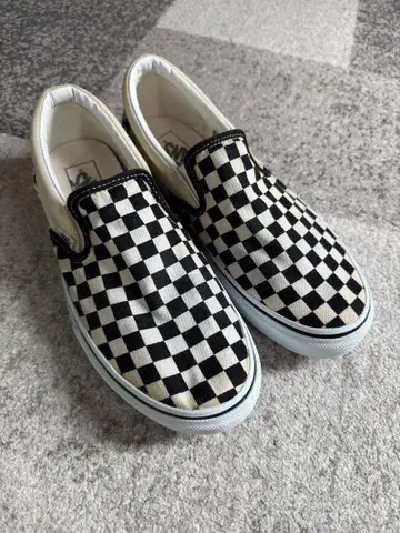Vans 체커 슬립온 26.5 노란끼 있음