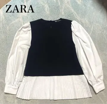 ZARA 상의 바이컬러 셔츠 페플럼