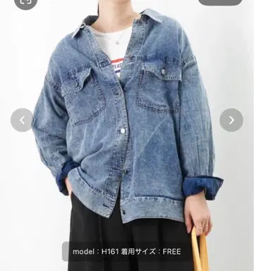 LUCA G 데님 재킷 스타일 시어 셔츠 블루종 (시착만 한 상품)