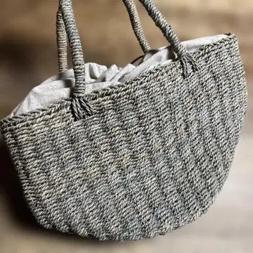 그레이 바스켓백 뜨개질 소재 moussy