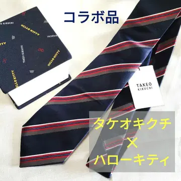 TAKEO KIKUCHI 헬로키티 콜라보 넥타이 레지멘탈