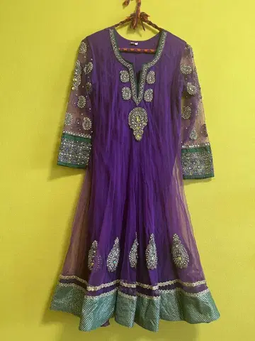 빈티지 구제 의류 보라색 비즈 비쥬 시스루 원피스