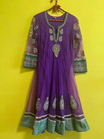 빈티지 구제 의류 보라색 비즈 비쥬 시스루 원피스