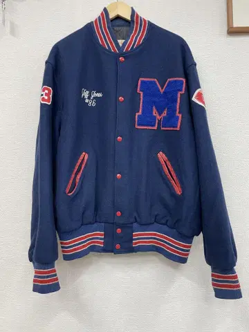 80s 빈티지 바시티 자켓 네이비 Jeff Jones USA제