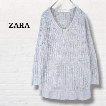 ZARA 자라 모헤어 혼방 성근 짜임 니트 스웨터 튜닉 [ M ] 그레이