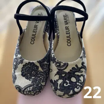 COULEUR VARIE 레이스 무늬 플랫슈즈 22
