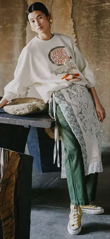 freada 레이스 랩 스커트
