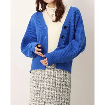 아푸와이저 리셰 울 블렌드 가디건 M 스트레치 블루