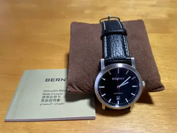 BERNY 자동 시계 블랙 가죽