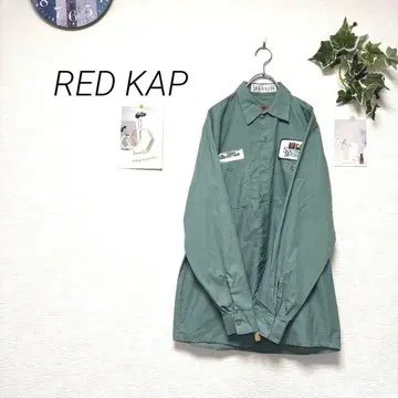 10107 RED KAP 긴팔 셔츠 워크 셔츠 캐주얼 자수 패치