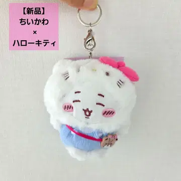 [새상품] 치이카와 x 키티 키링 봉제 인형 마스코트 헬로키티