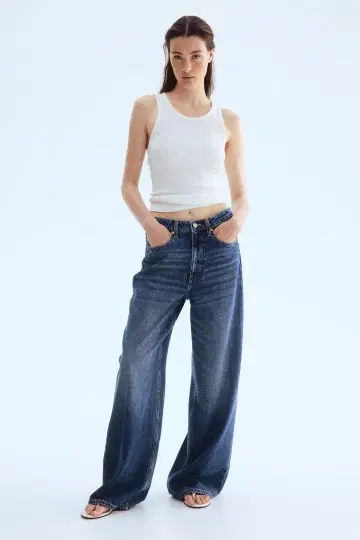 H&M 페더 소프트 슈퍼 와이드 울트라 하이 데님