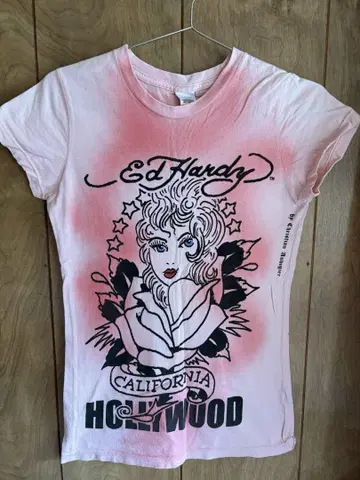 Ed Hardy 그래픽 T셔츠 XS 핑크