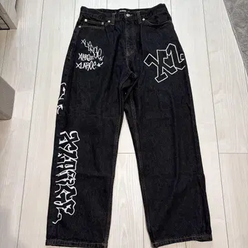 XLARGE 그래피티 데님 블랙 사이즈 34inch