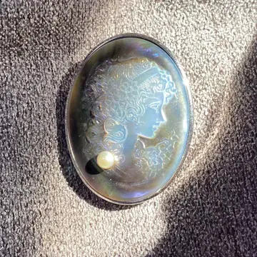 카메오 쉘 펄 브로치 펜던트 탑