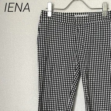 IENA 슬랙스 앵클 기장 깅엄 체크 스트레치 포켓 부착
