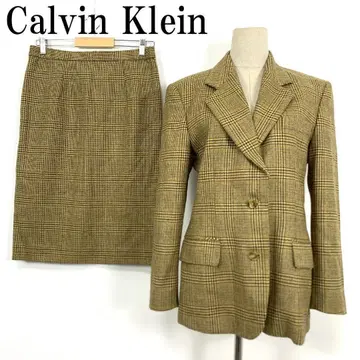 LA3979 캘빈클라인 체크 스커트 셋업 베이지 9