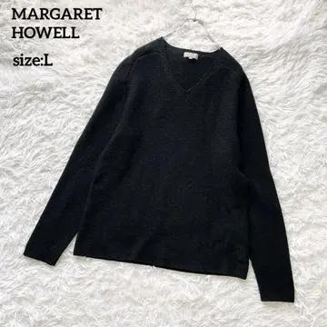 인기 L 사이즈 MARGARET HOWELL 울 니트 V넥 블랙