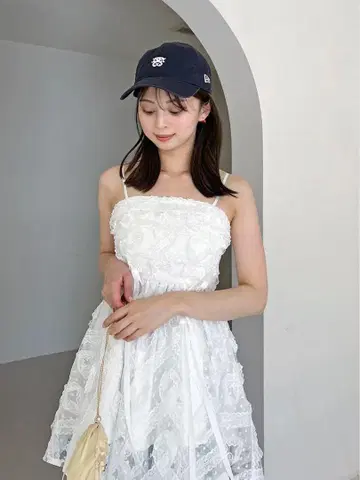 SNIDEL 튤 페플럼 블라우스