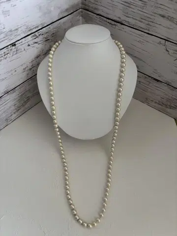 코튼 펄 롱 목걸이 95cm